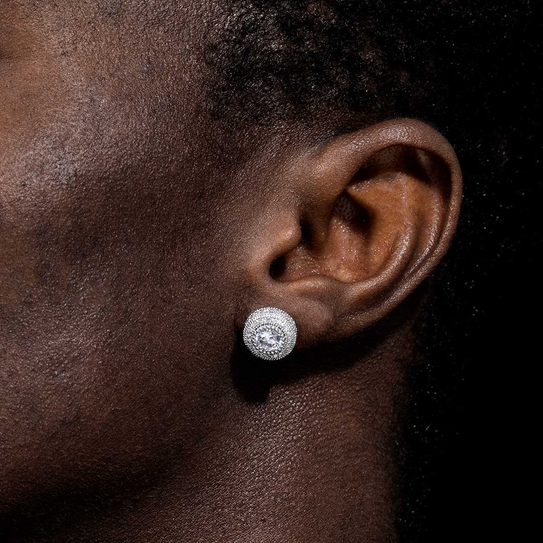 Iced Round Full Drill Stud Earrings