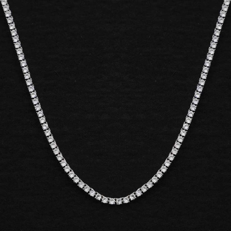 3mm Tennis 18K White/ Yellow Gold Chain