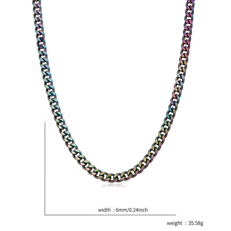 Colored Stainless Steel Cuban Chain