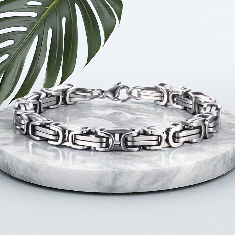 7mm Titanium Steel Byzantine Bracelet