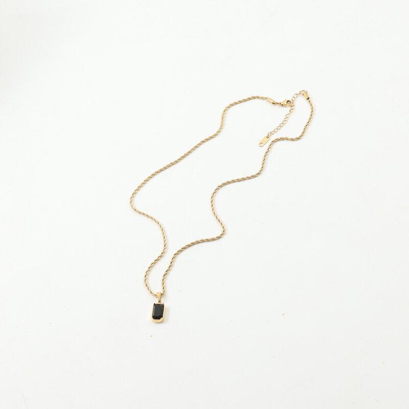 Rectangular Black Gem Pendant