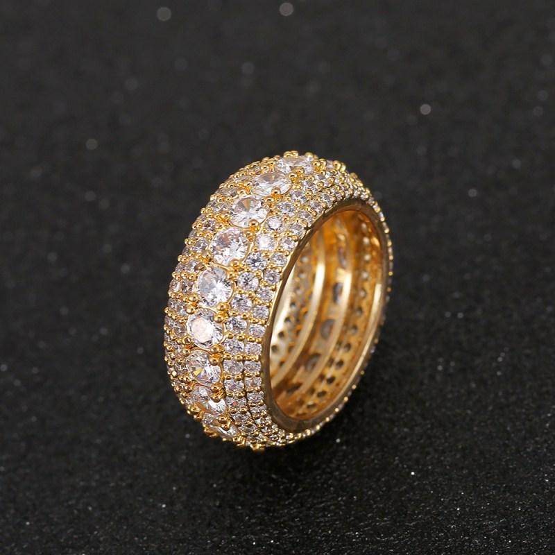 Men's Iced Round Cut Band Ring