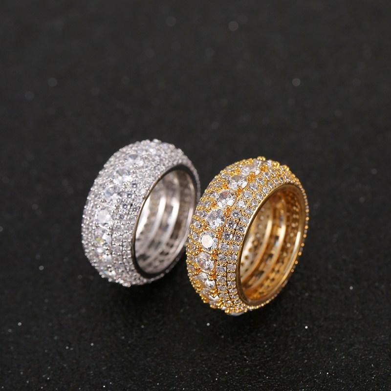 Men's Iced Round Cut Band Ring