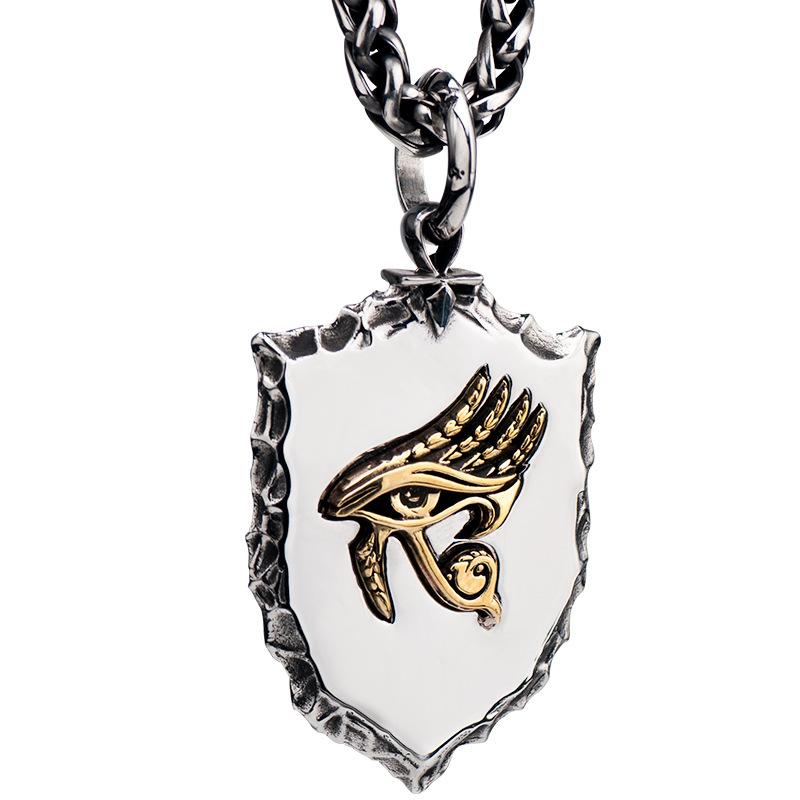 Eye Of Horus Shield Vintage Titanium Steel Pendant