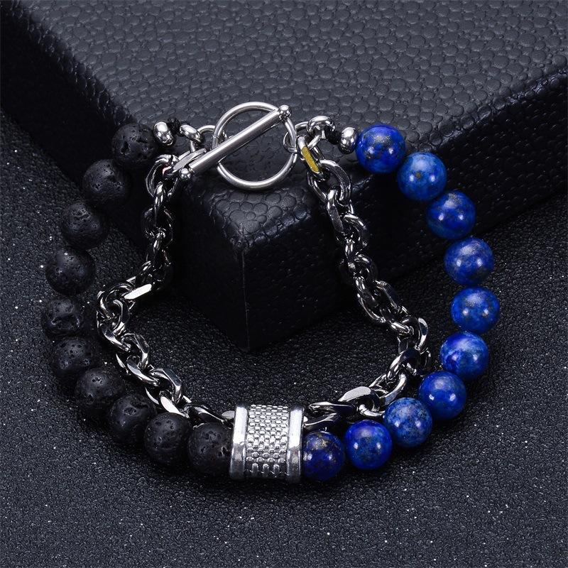 Natural Healing Stone Bead Chain Layer Bracelet