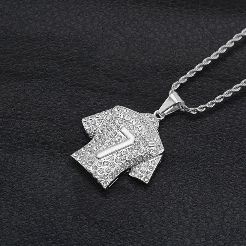 Iced No. 7 Jersey Pendant