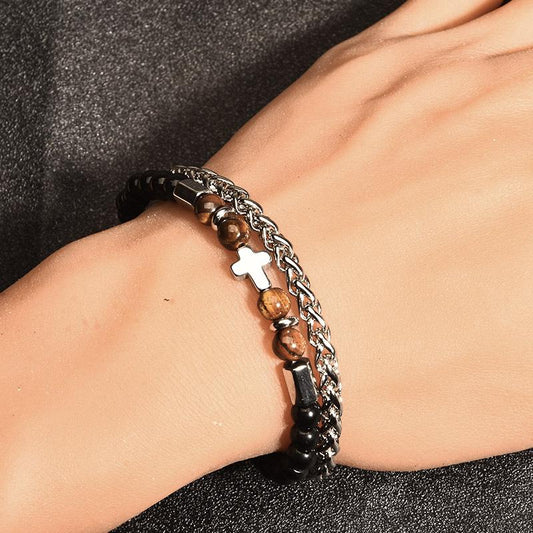 Cross Beaded Bracelet