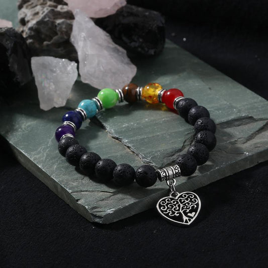 8MM Volcanic Stone Life Tree Bracelet