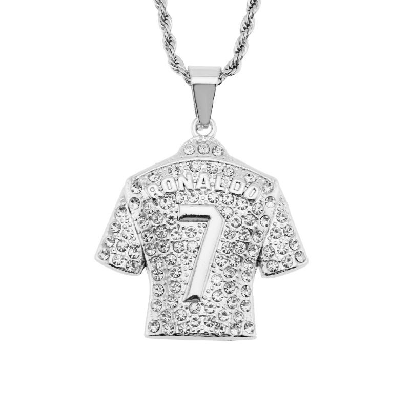 Iced No. 7 Jersey Pendant