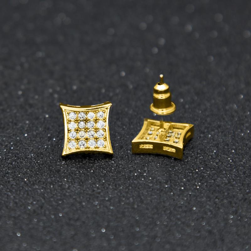 Rhombic Diamond Stud Earring