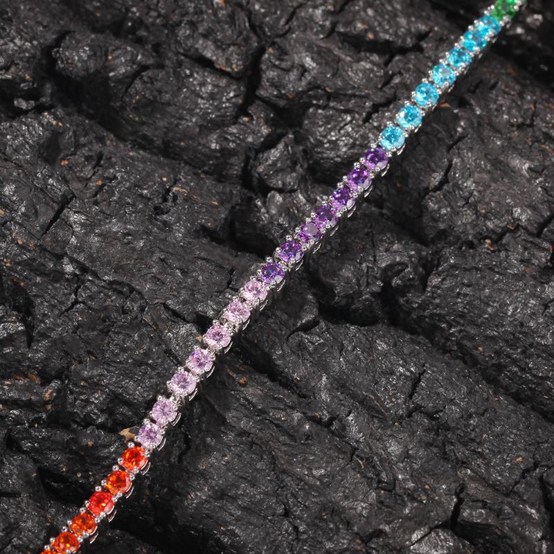 3.5mm Colored Iced Out Tennis Bracelet