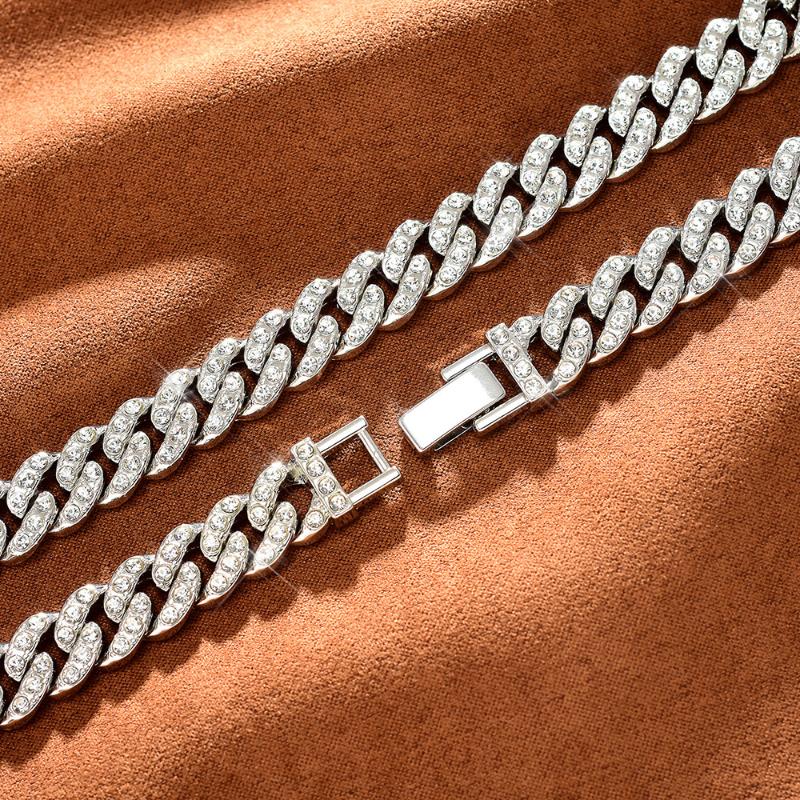 Iced 11mm Cuban Chain In White Gold