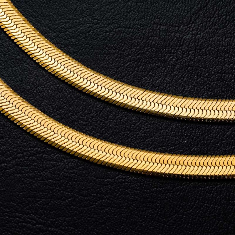 6mm Herringbone Chain in Gold