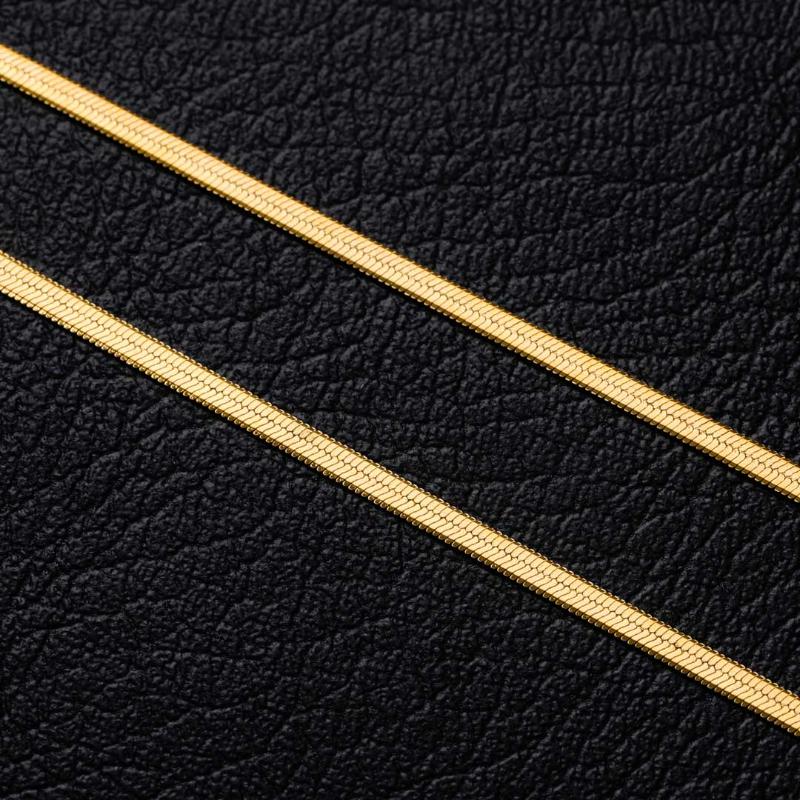 2mm Herringbone Chain in Gold