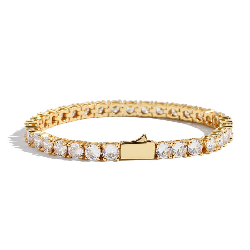 3mm/4mm/5mm Iced Spring Buckle Tennis Bracelet