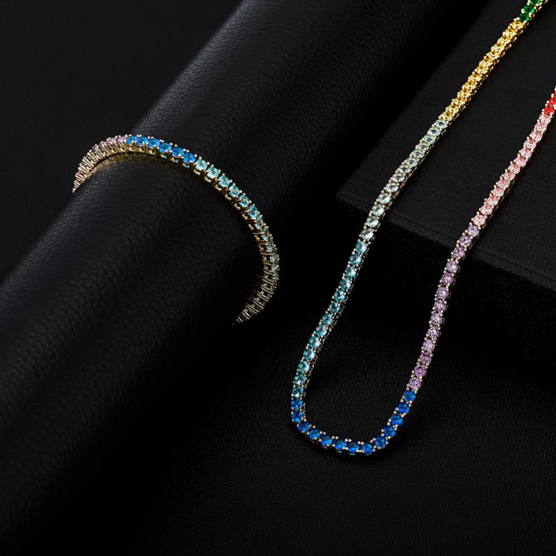 3mm Iced Colorblock Tennis Chain