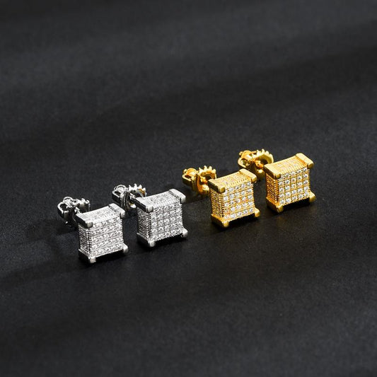 Square Diamond Stud Earring