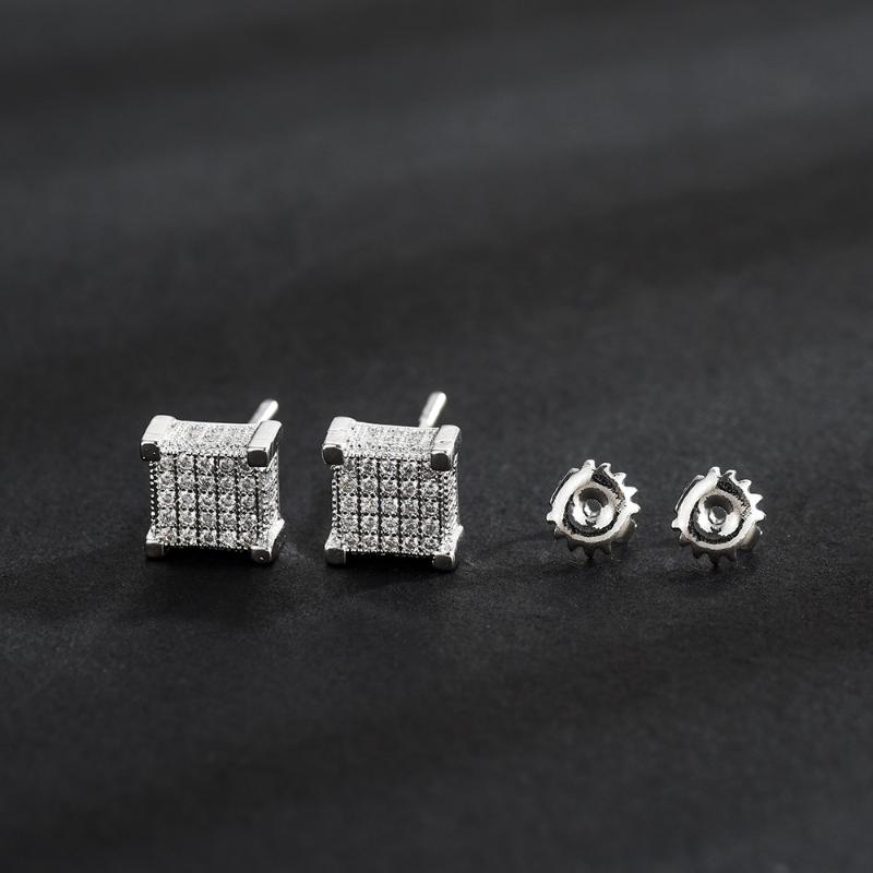 Square Diamond Stud Earring