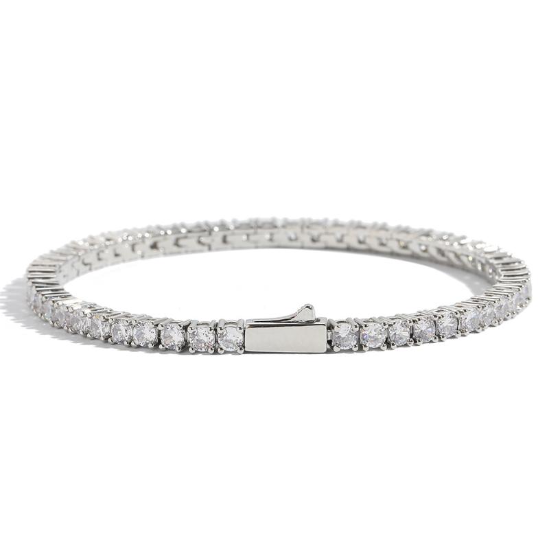 3mm/4mm/5mm Iced Spring Buckle Tennis Bracelet