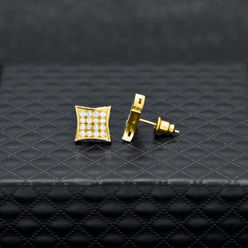 Rhombic Diamond Stud Earring