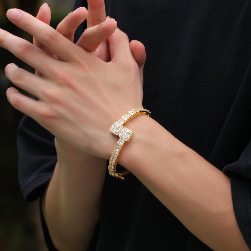 Baguette Stones Cuff Bangle