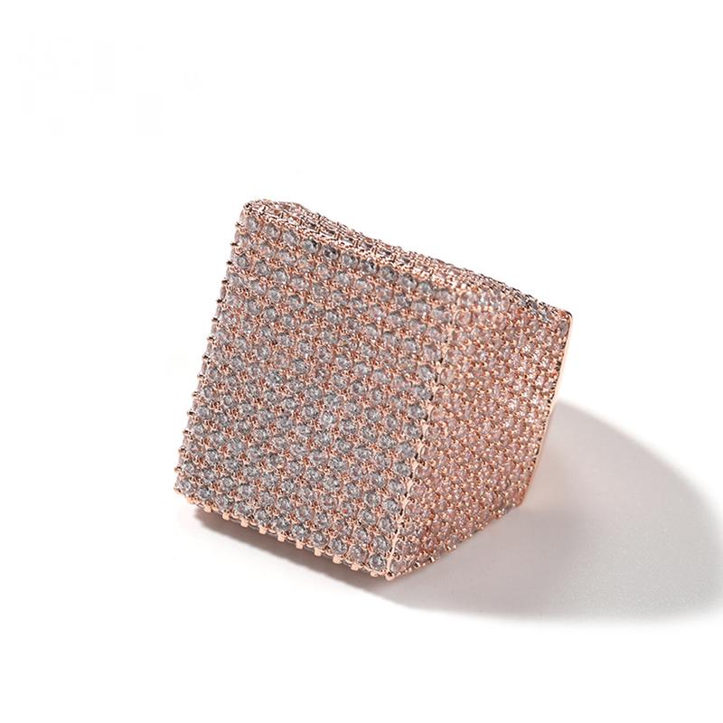 Iced Exaggerated Large Square Ring