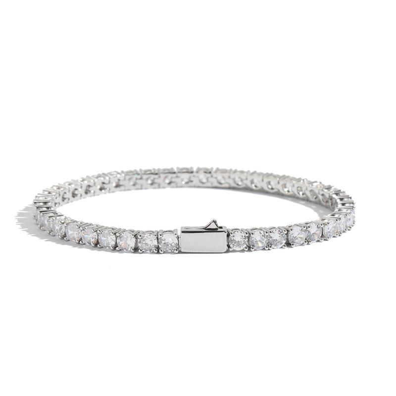 3mm/4mm/5mm Iced Spring Buckle Tennis Bracelet