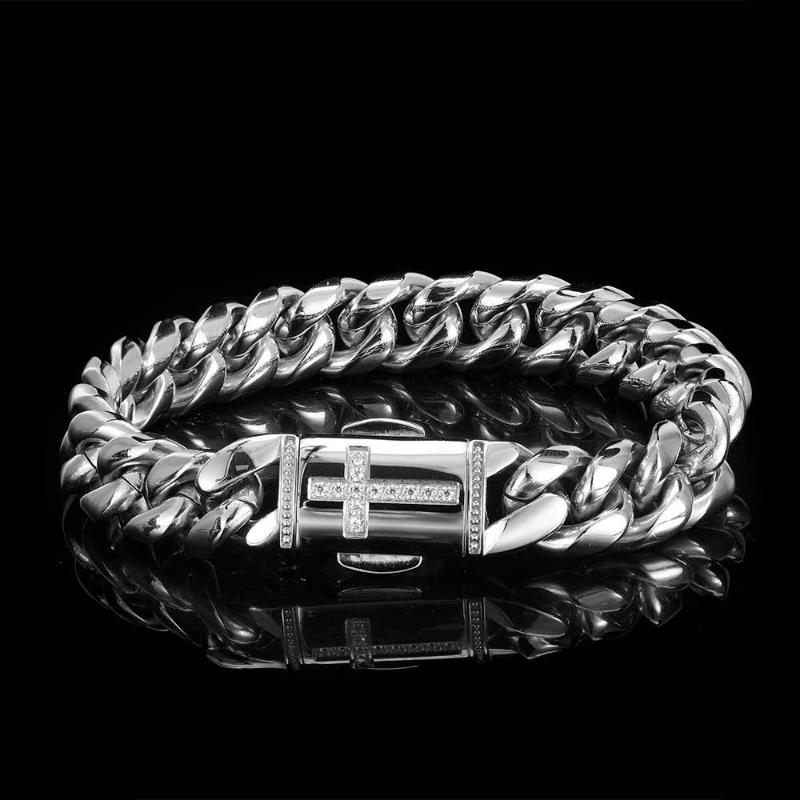 12mm Iced Cross Cuban Bracelet