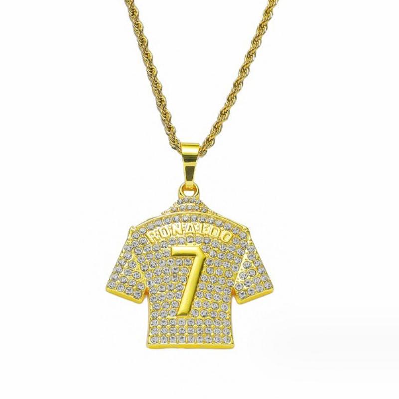 Iced No. 7 Jersey Pendant