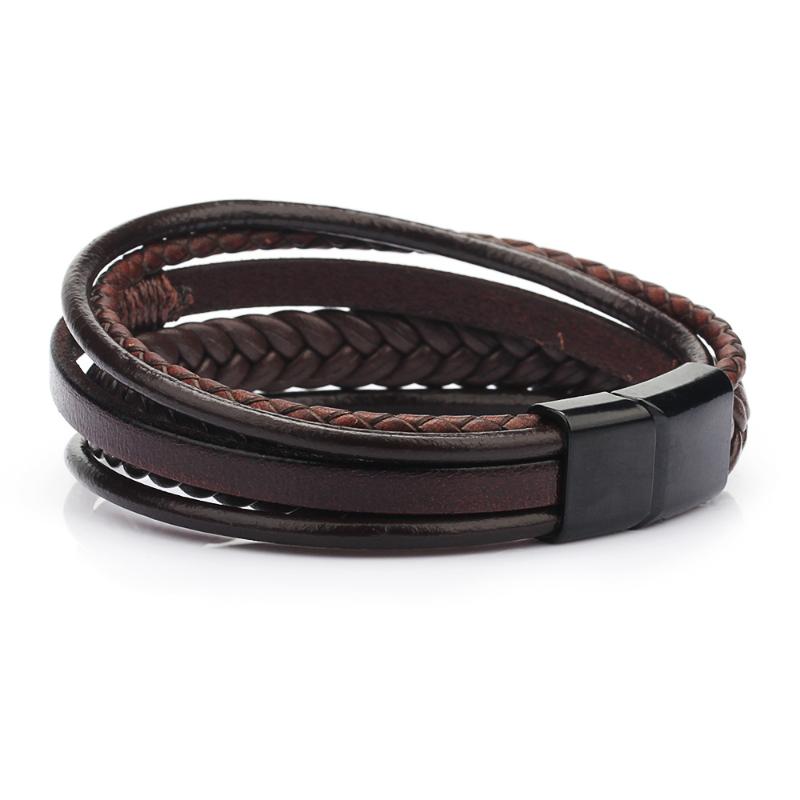 4Pcs Hand-Woven Leather Bracelet