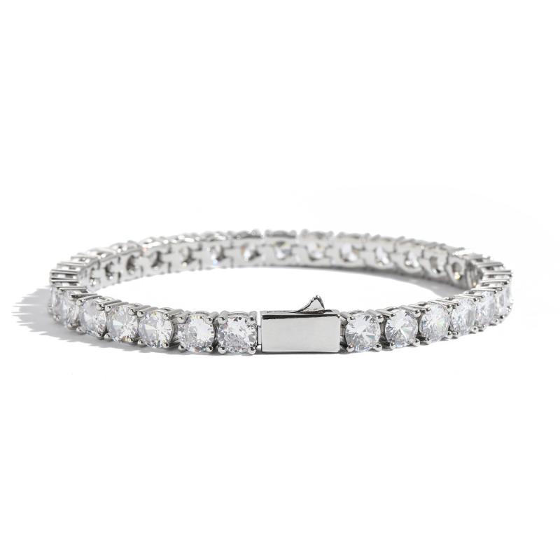 3mm/4mm/5mm Iced Spring Buckle Tennis Bracelet