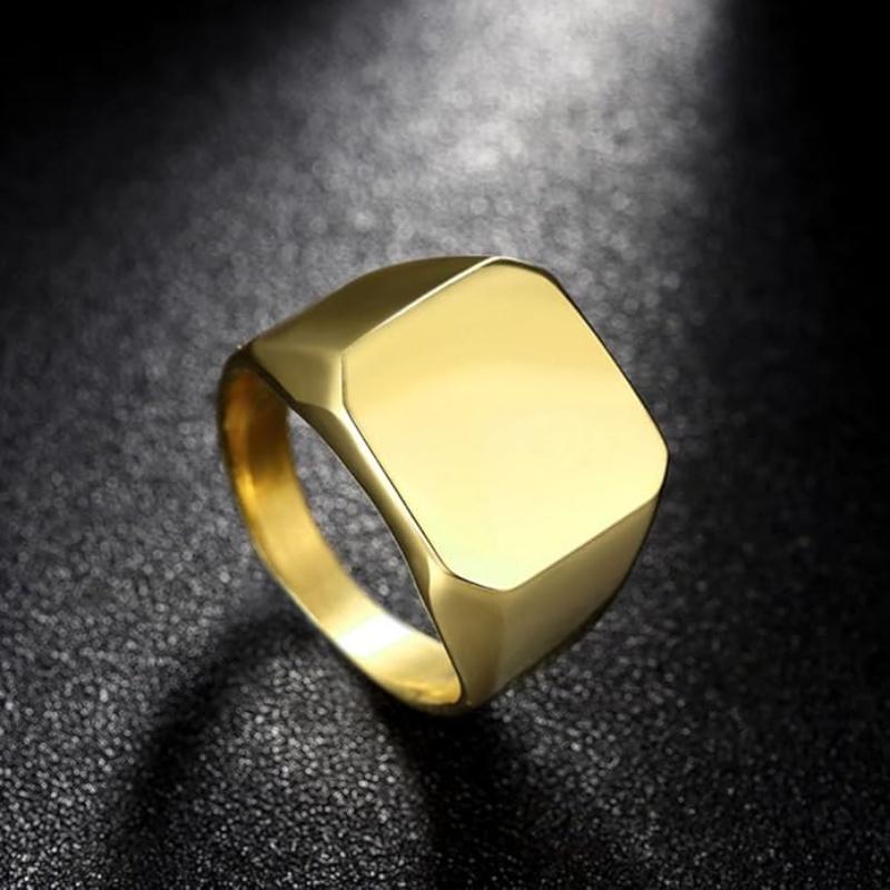 Vintage Stainless Steel Plain Face Ring