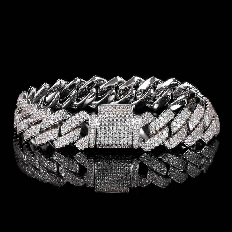 14mm Iced Prong Cuban Bracelet