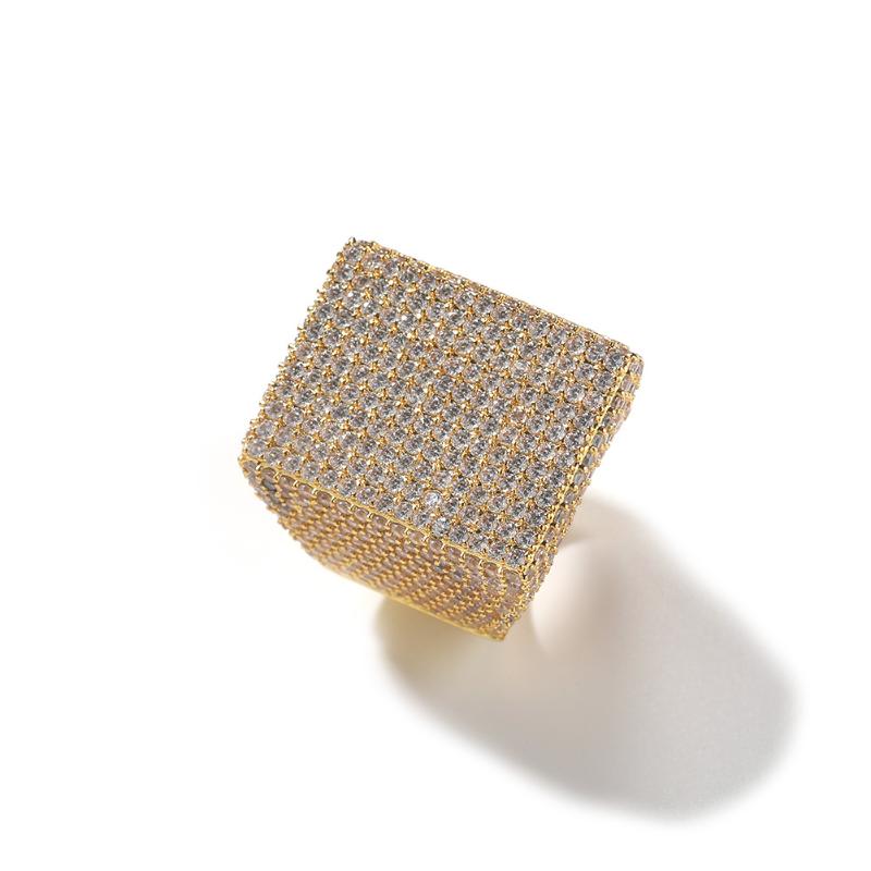 Iced Exaggerated Large Square Ring