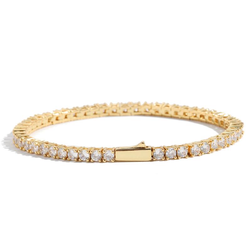 3mm/4mm/5mm Iced Spring Buckle Tennis Bracelet