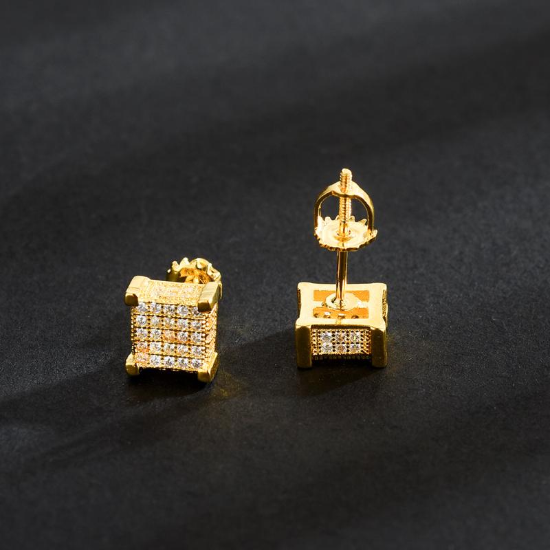 Square Diamond Stud Earring