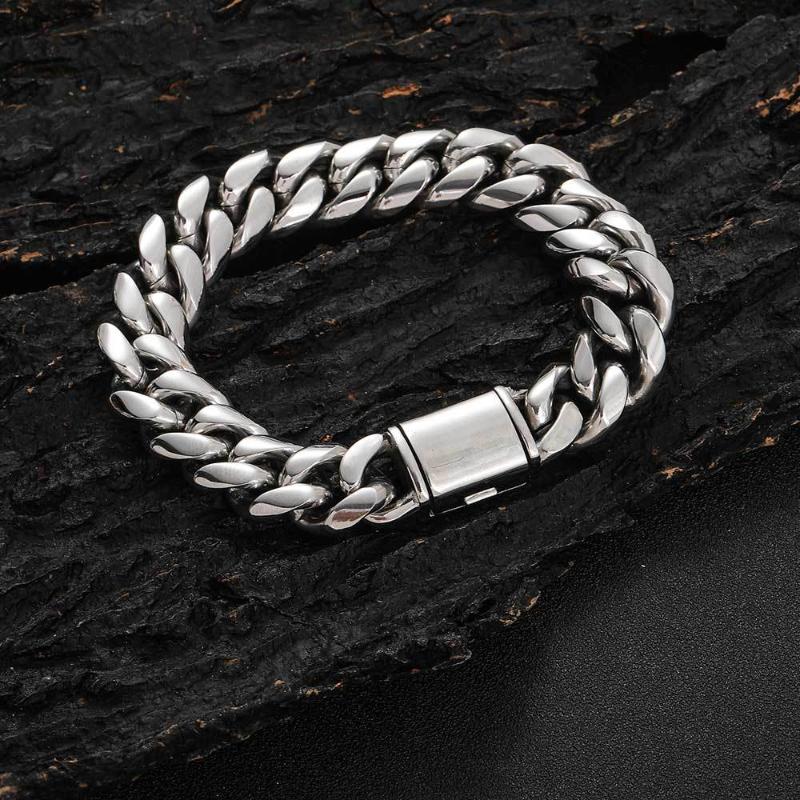 Box Buckle Stainless Steel Cuban Bracelet