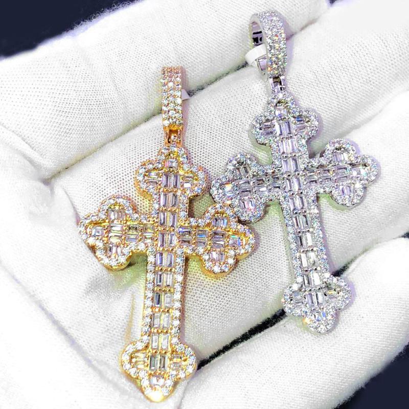 Iced Cloud Cross Pendant