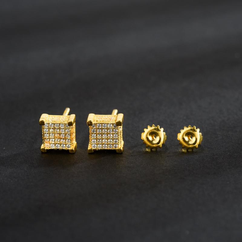 Square Diamond Stud Earring