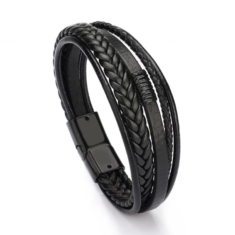 4Pcs Hand-Woven Leather Bracelet