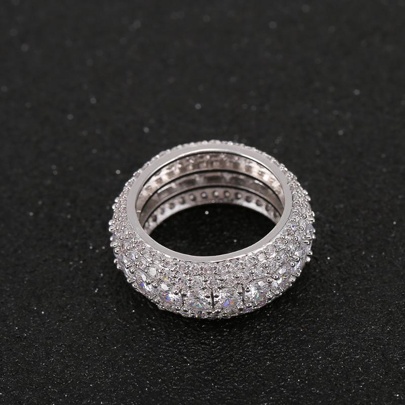 Men's Iced Round Cut Band Ring