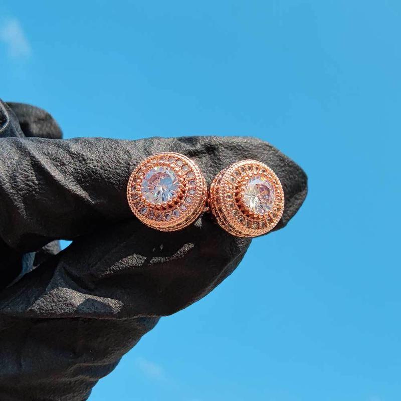 Iced Round Full Drill Stud Earrings