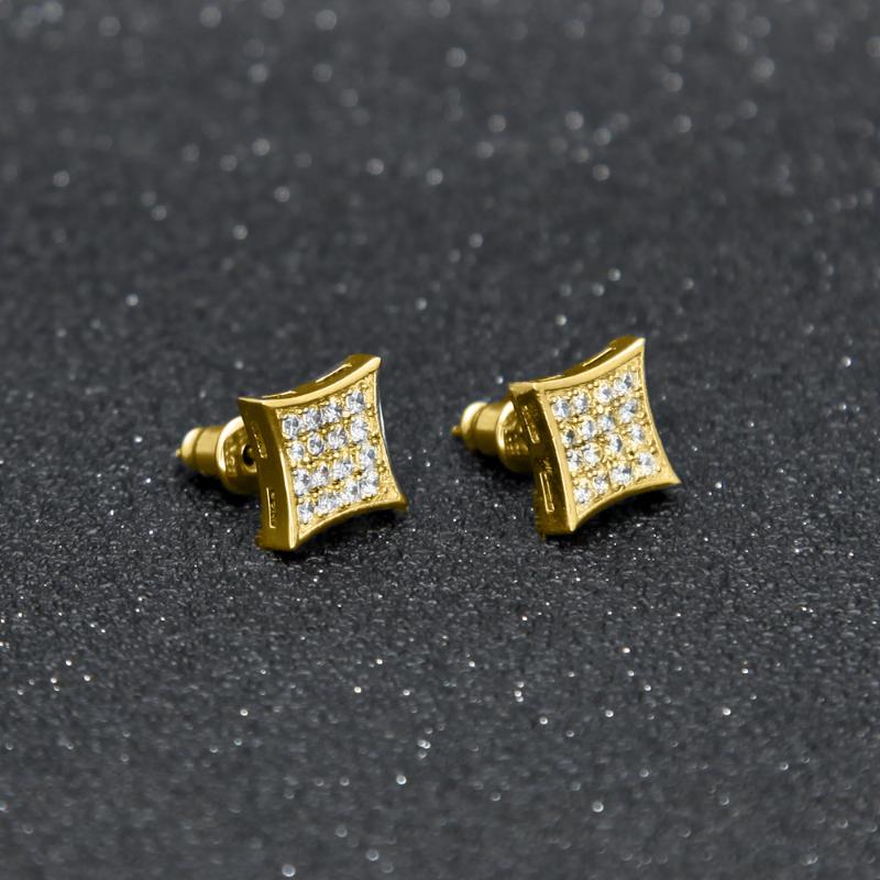 Rhombic Diamond Stud Earring