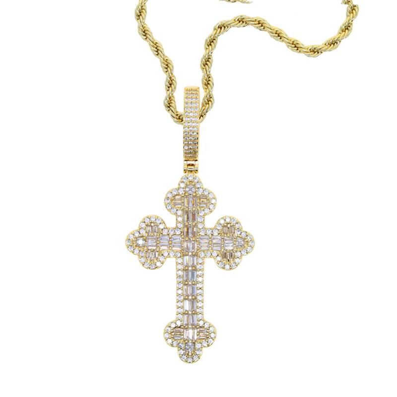 Iced Cloud Cross Pendant