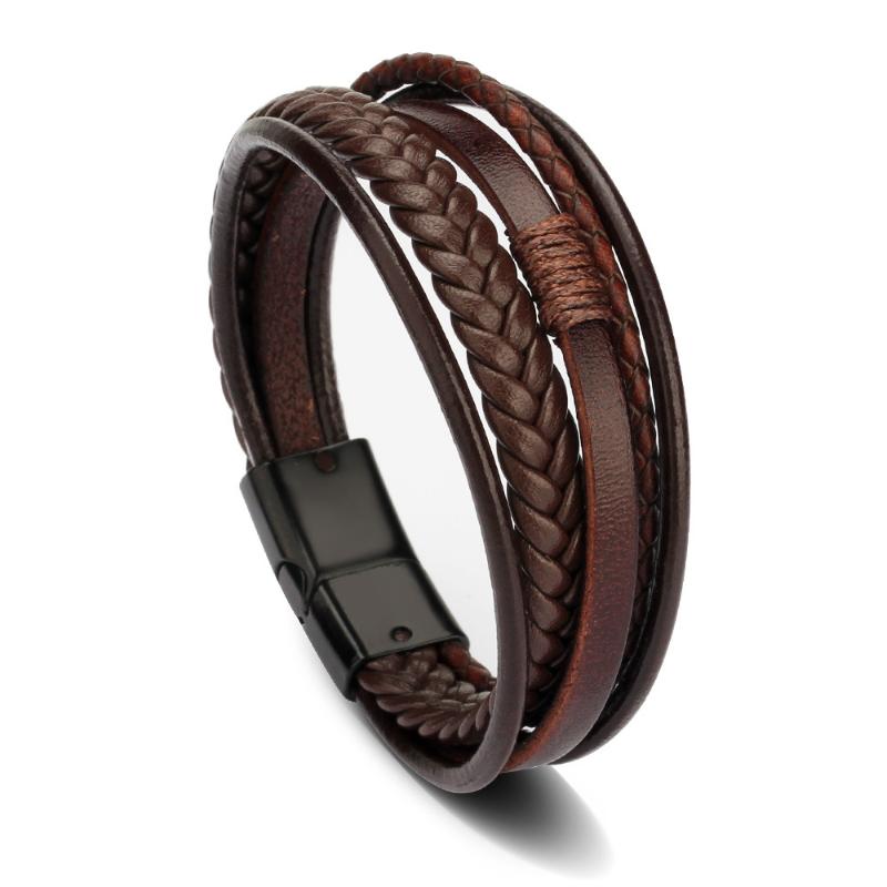 4Pcs Hand-Woven Leather Bracelet