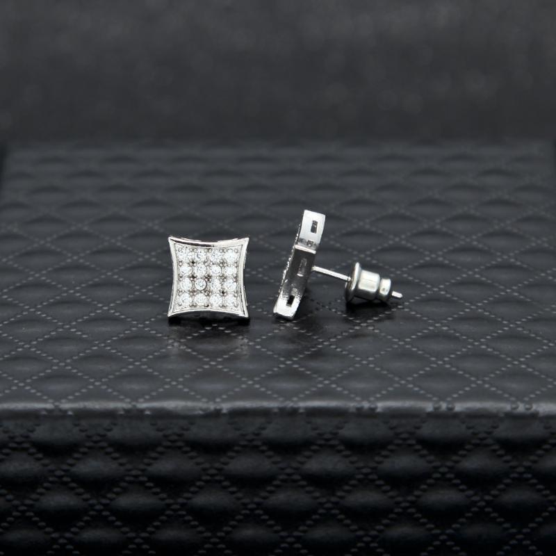 Rhombic Diamond Stud Earring